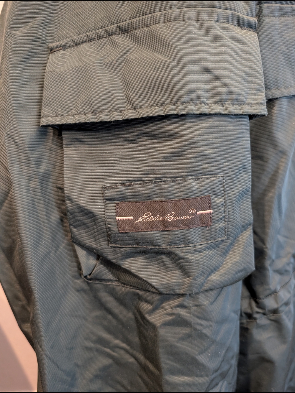 Vintage Eddie Bauer Sz M Men's Hooded Parka Jacket - Dark Green - Picture 5 of 6